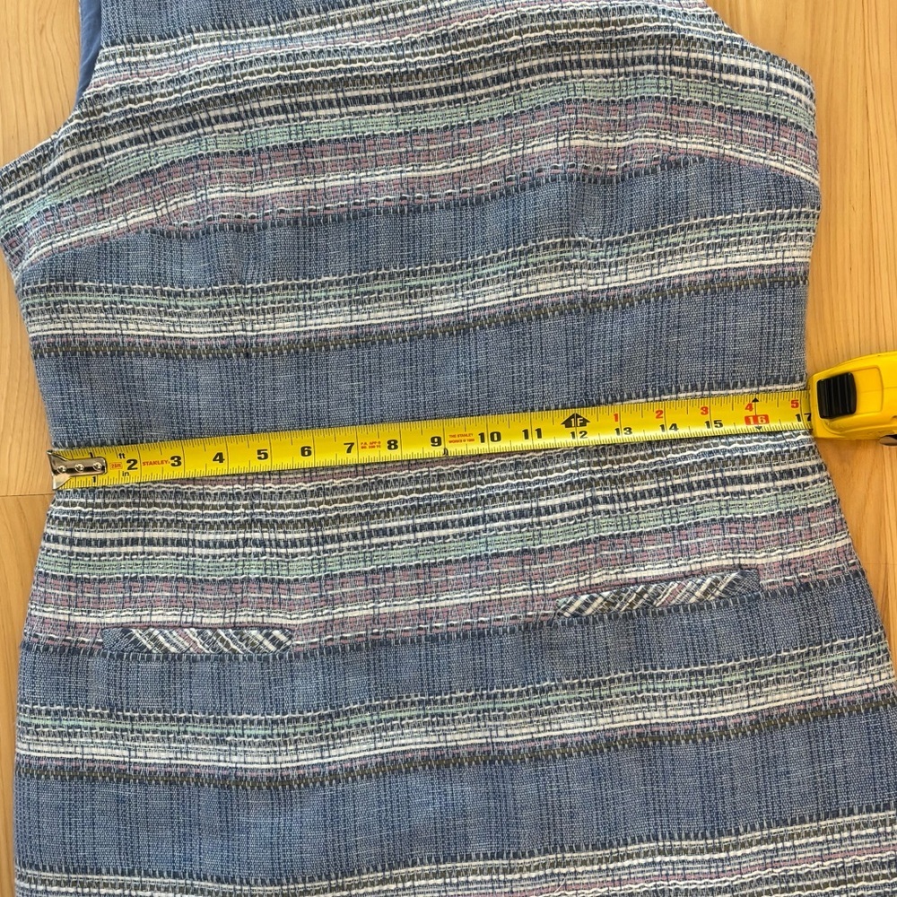 Talbots Blue Pastel Multicolor Polyester Blend Tweed Sheath Dress Size 10 Knee - Picture 13 of 14
